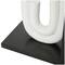 7" White MDF Abstract Layered U-Shaped Bookends with Black Stands Set